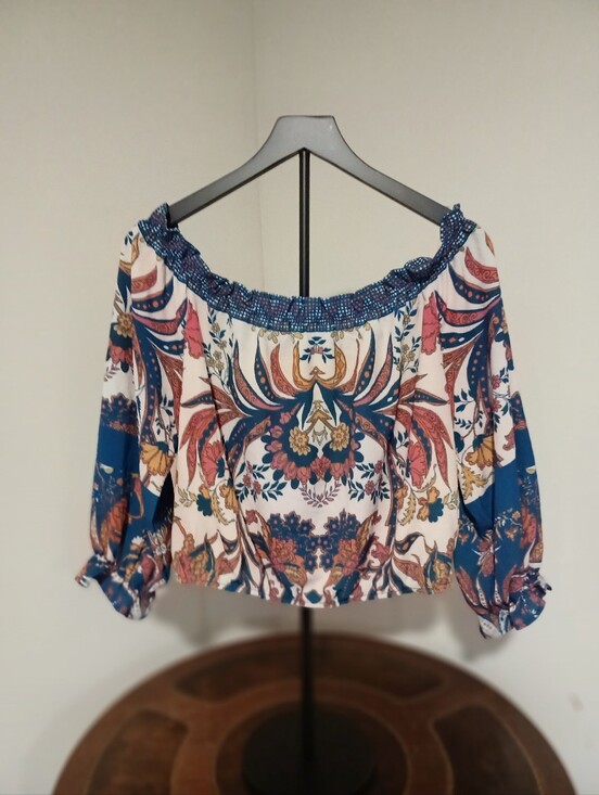 Flying Tomato Tops - Flying Tomato Off The Shoulder Blouse Multicolor